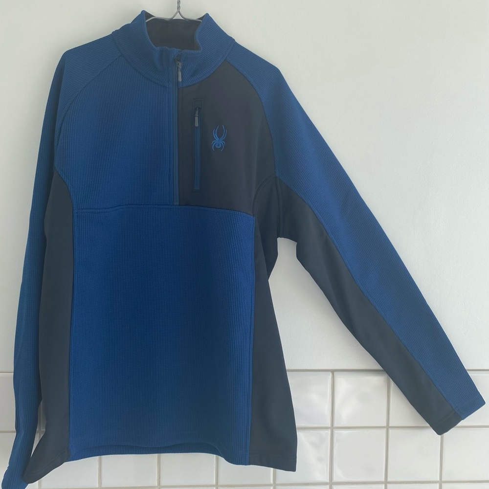 Spyder Blue/Black 1/4 Zip Up Men’s Adult Sweater/Jacket Sz: XL. NWOT